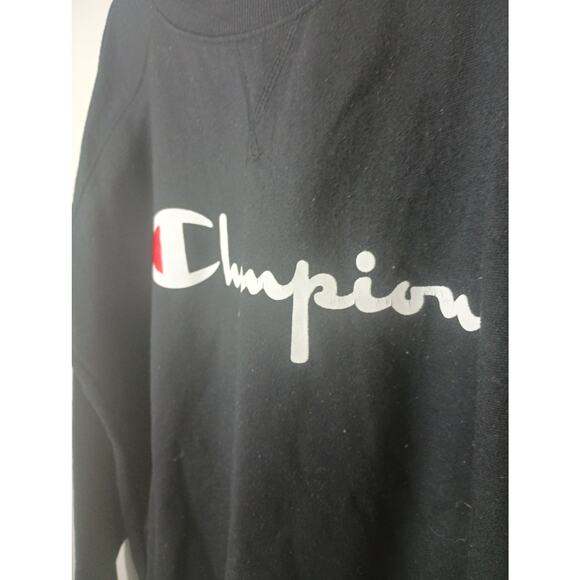 Champion Crewneck Sweatshirt Women Size XL Black pull on Logo - Picture 2 of 5